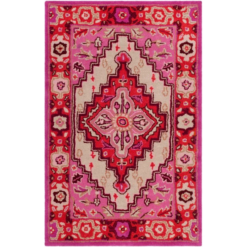 Hot pink area rug