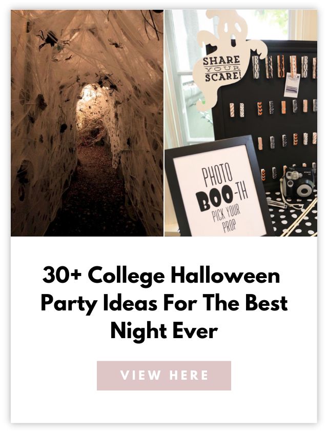 College Halloween Party Ideas Card