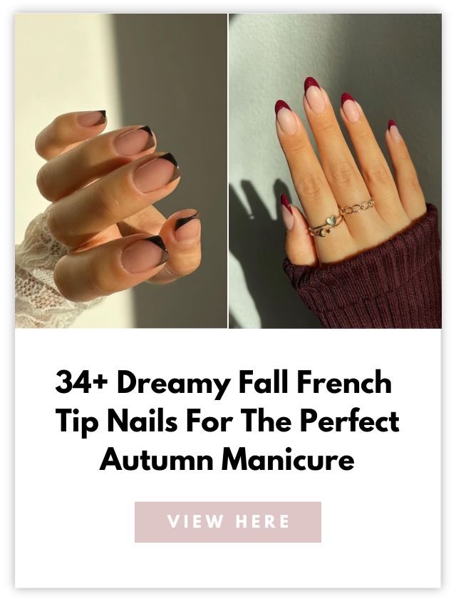 fall french tip nails card