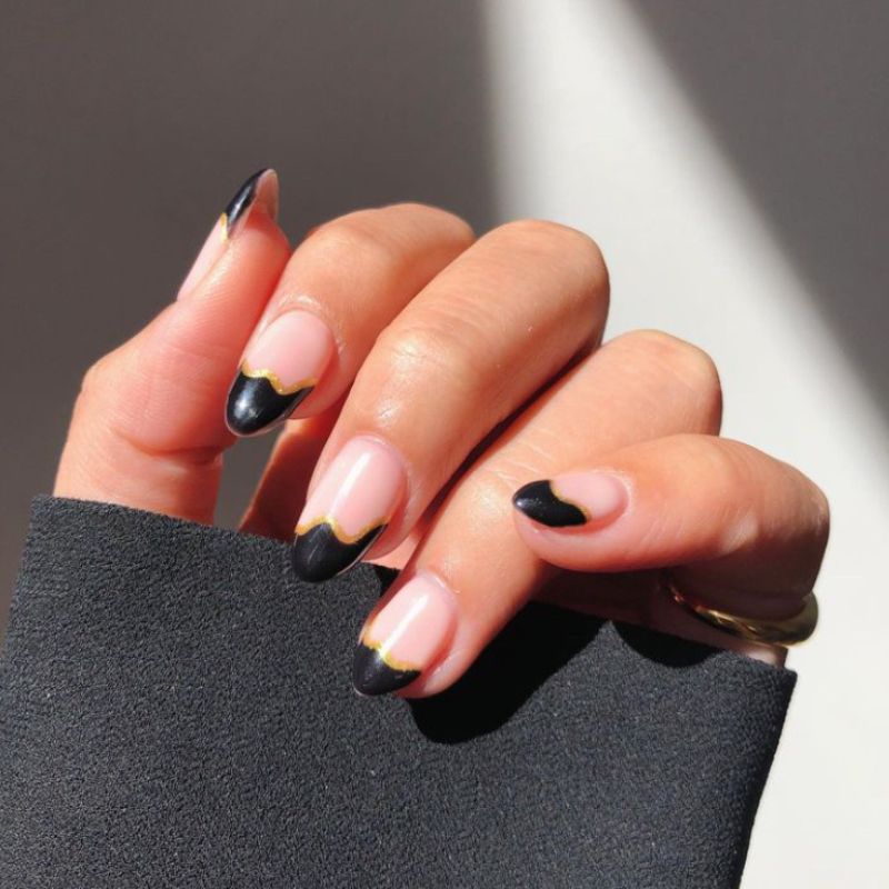 black with gold tips