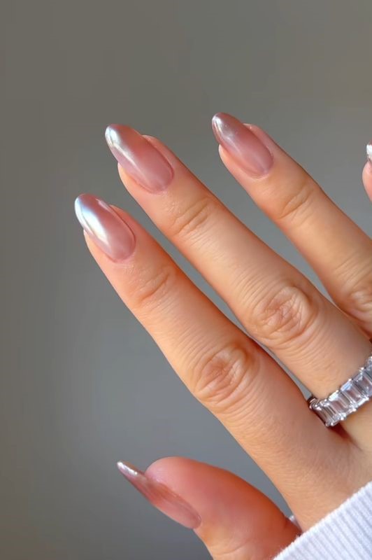 silver chrome fall french tips