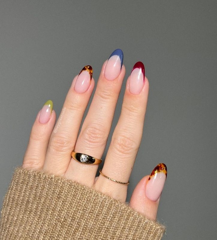 fall french tips colors