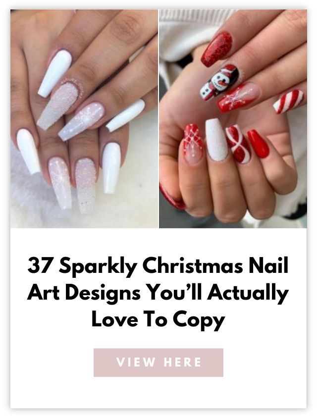 Sparkly Christmas nails card