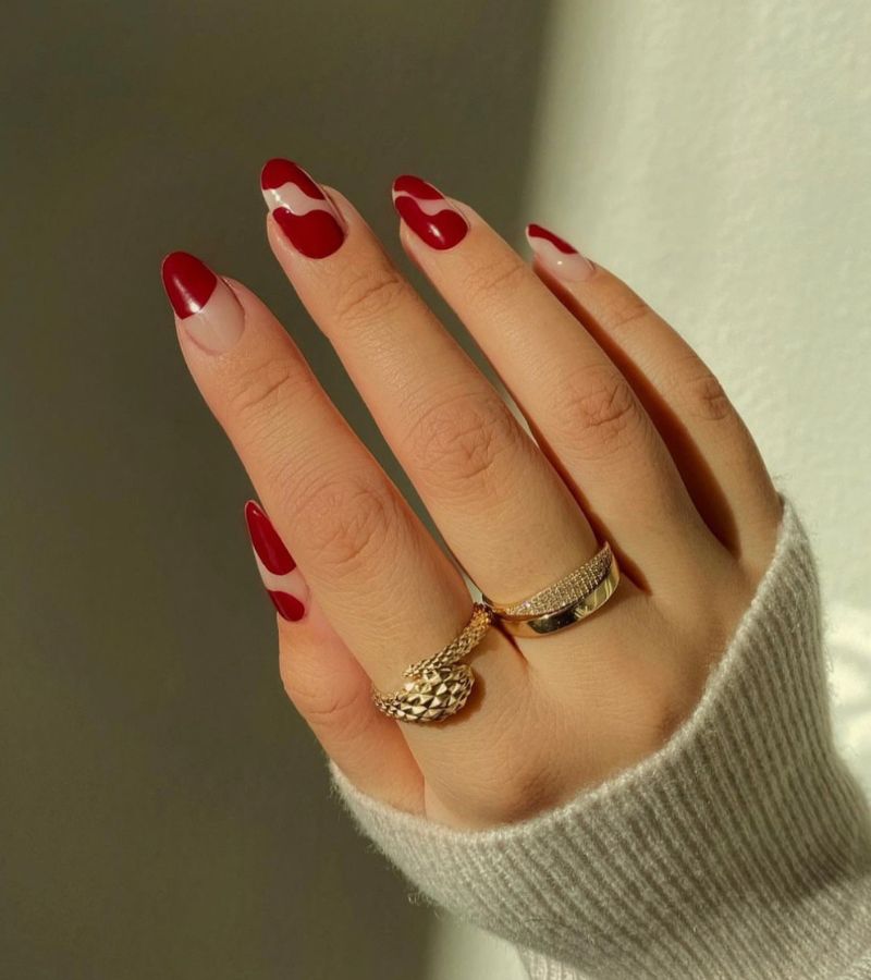 Ruby red winter nail designs 