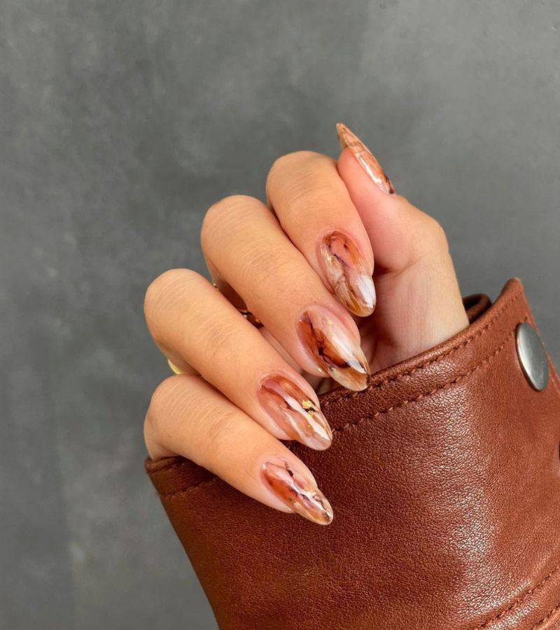 Brown ombre nails