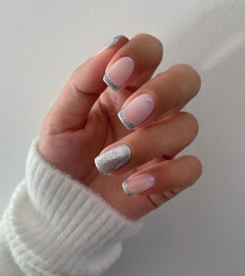 Reflective silver nails