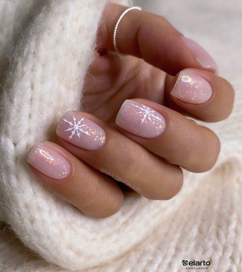 Soft pink winter nail designs