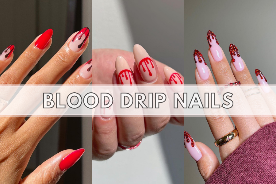 Blood Drip Nails 