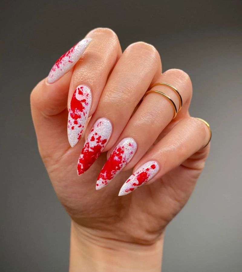 Screamy Blood Drip Nails 