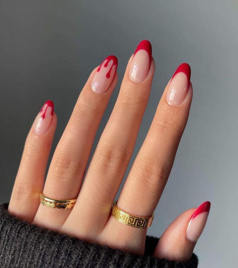 Red Blood Drip Nails