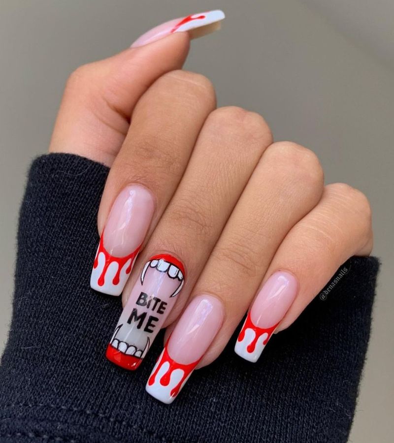 Bite Me Blood Drip Nails