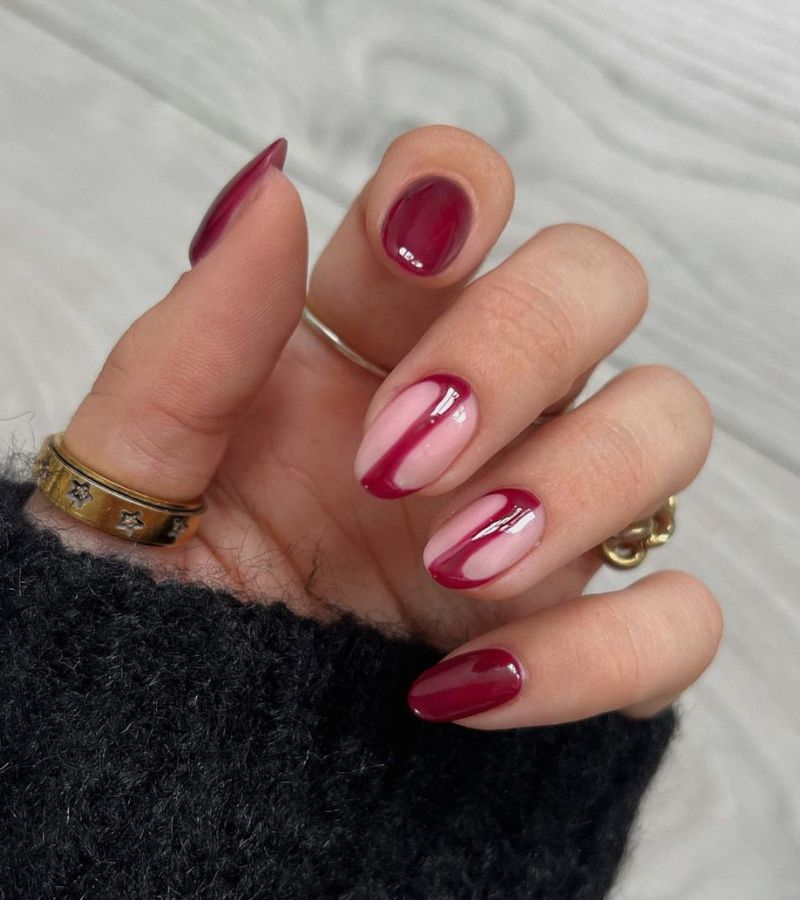 Cherry Red Velvet Nails 