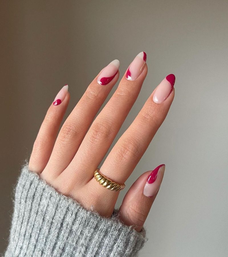 Cherry Red Nails Edges