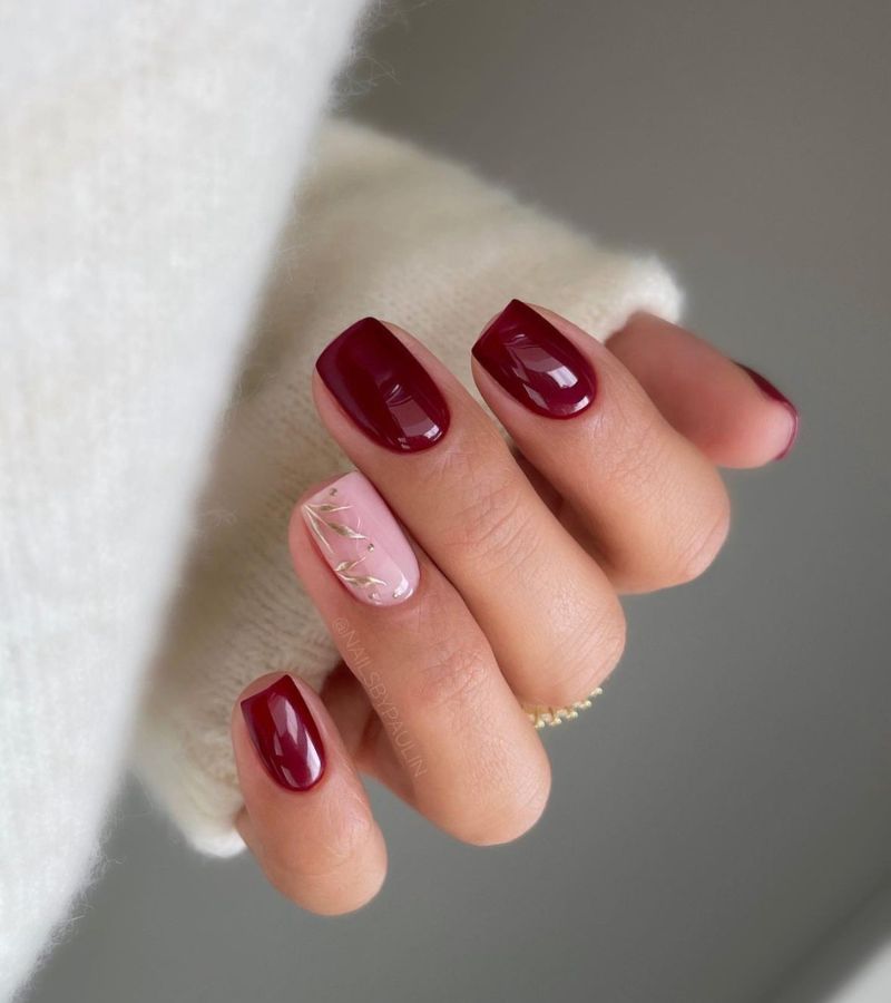 Deep Red Nails 