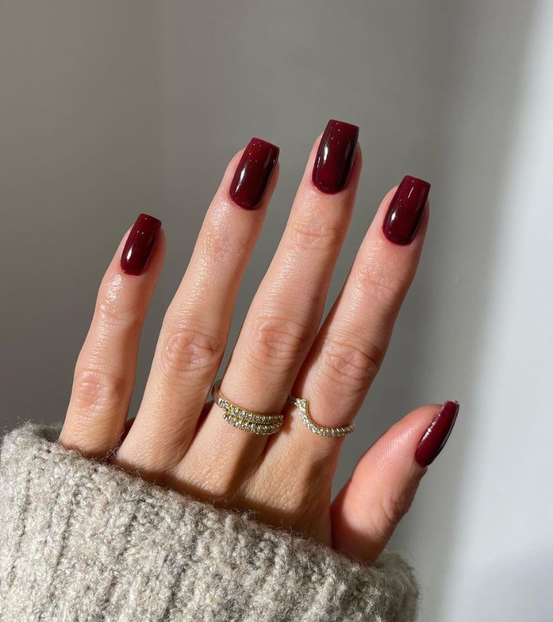 Bold Cherry Red Nails 