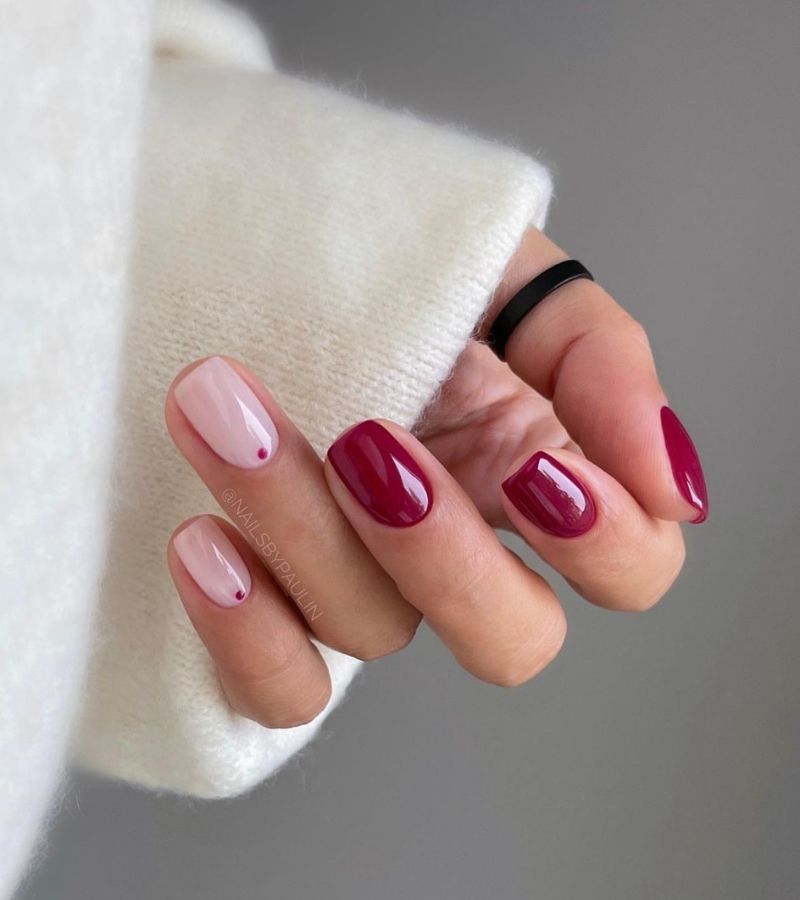 Cherry Red Nails Pink 