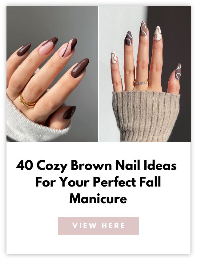 Brown Nails For Fall Card