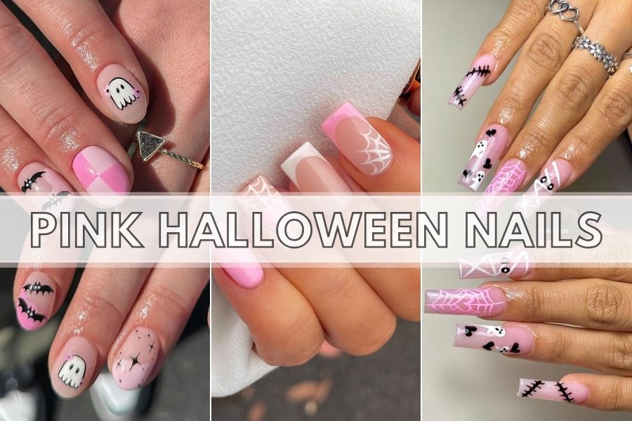 Pink Halloween Nails Image