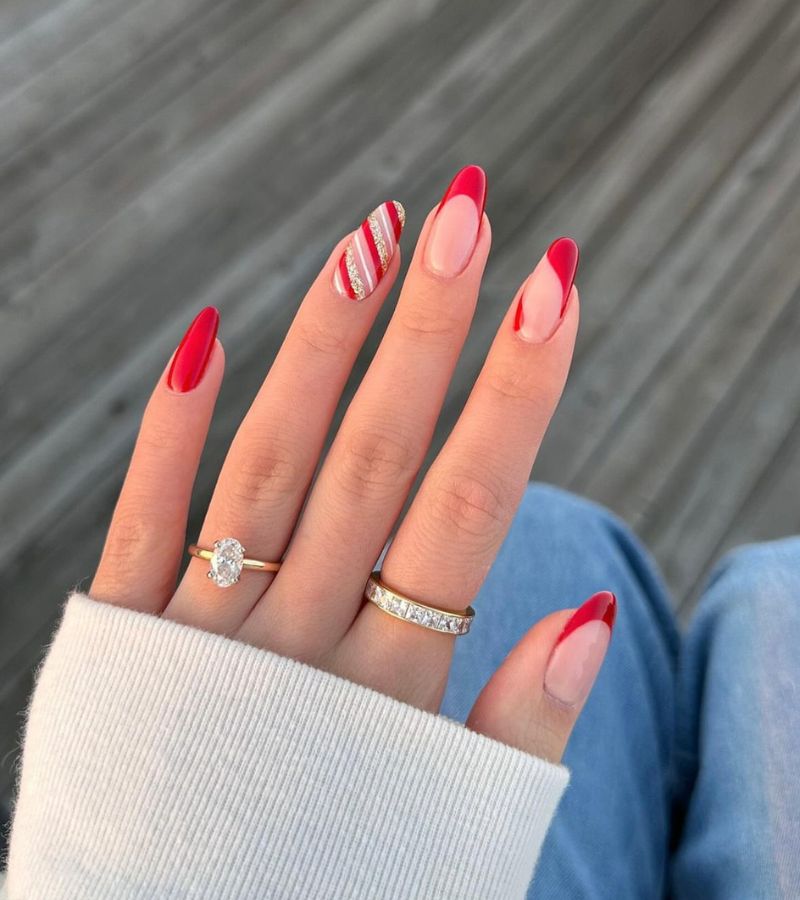 Red Sparkly Stripes 