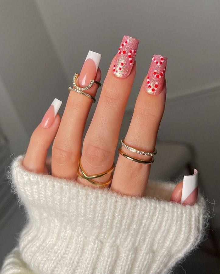 White and Red Candy Cane Stripes 