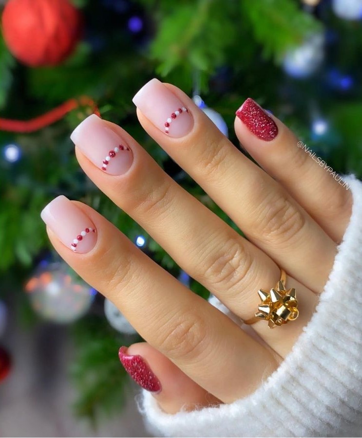 Twisted Candy Cane Nails 