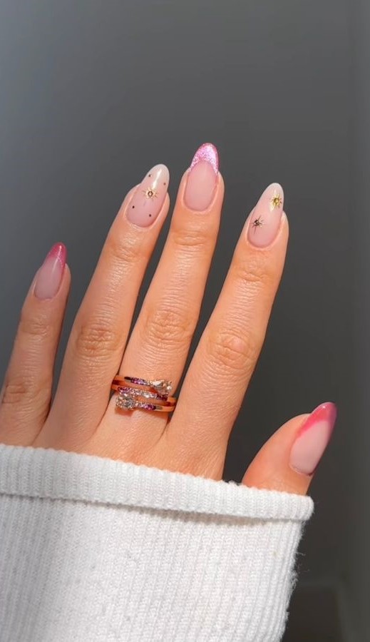 Pink Glitter Nail Designs 