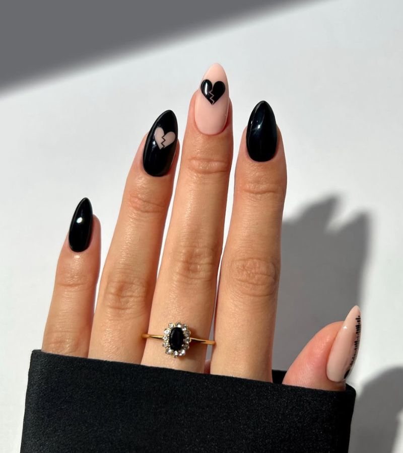 Black heartbreak nails