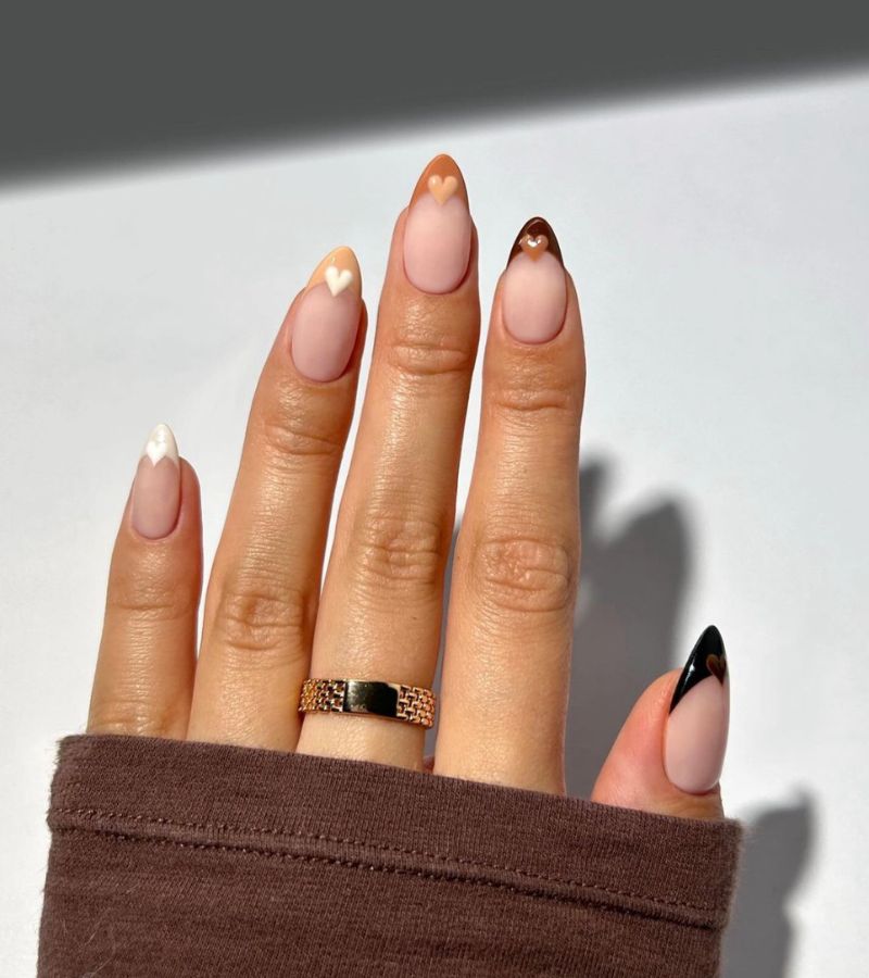 neutral heart nails 