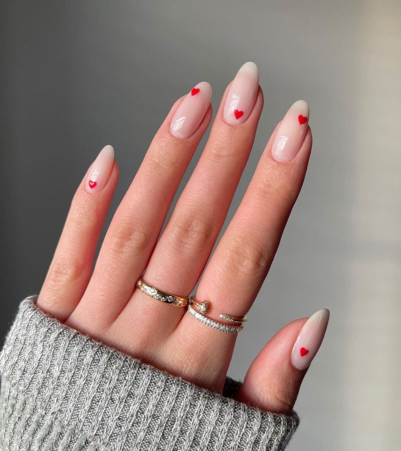 subtle red hearts