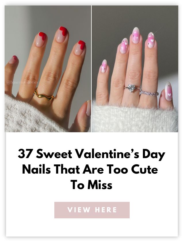 cute valentines nails card