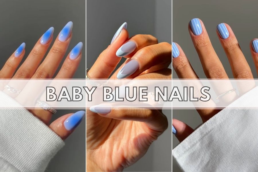 baby blue nails post collage