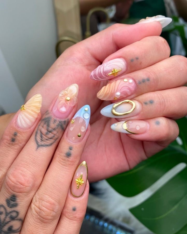 summer nails 3d 