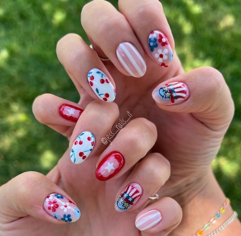 4th of july nail art