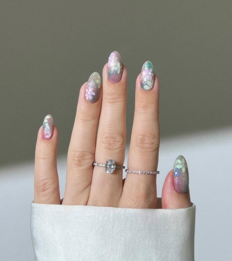 floral fairy nails