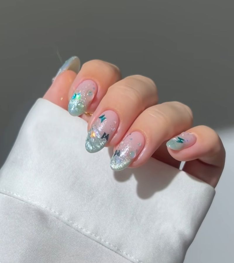 sparkly green fairy tips