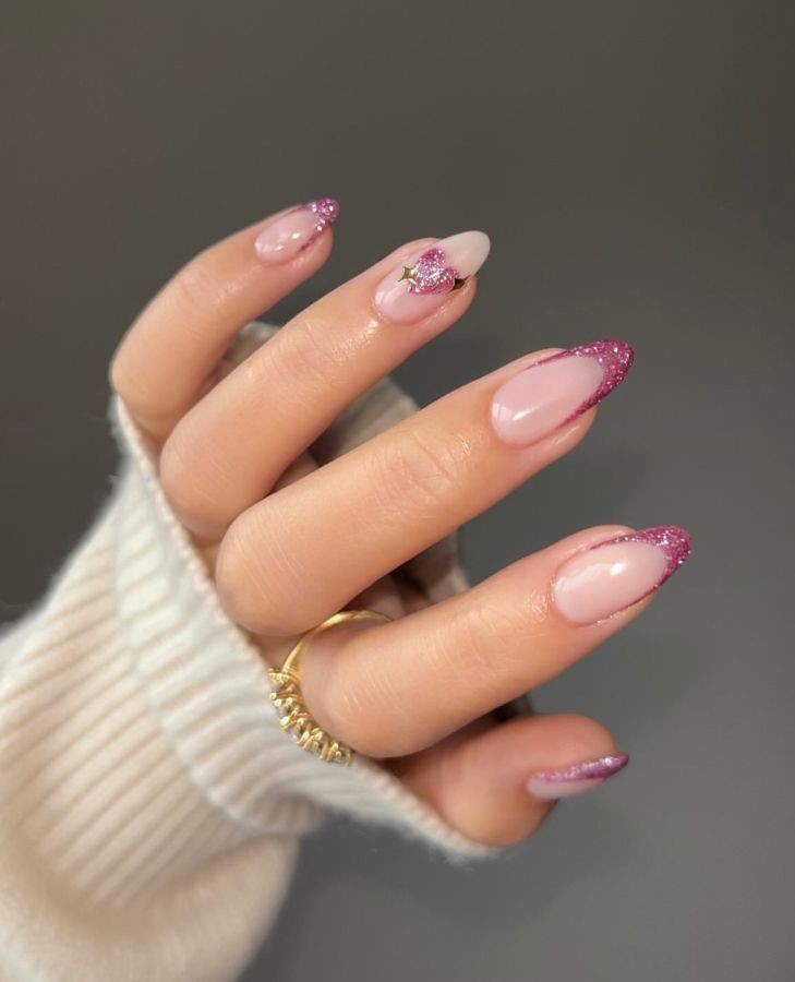 pink sparkly tips