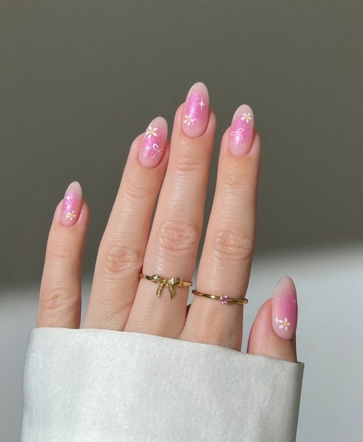 pink blush nails