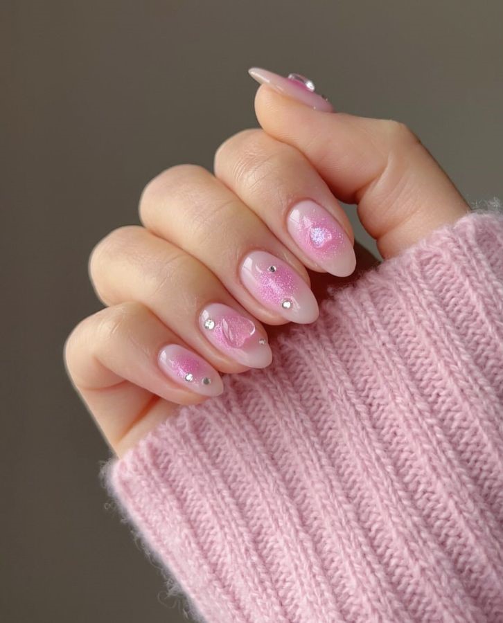 pink blush nails