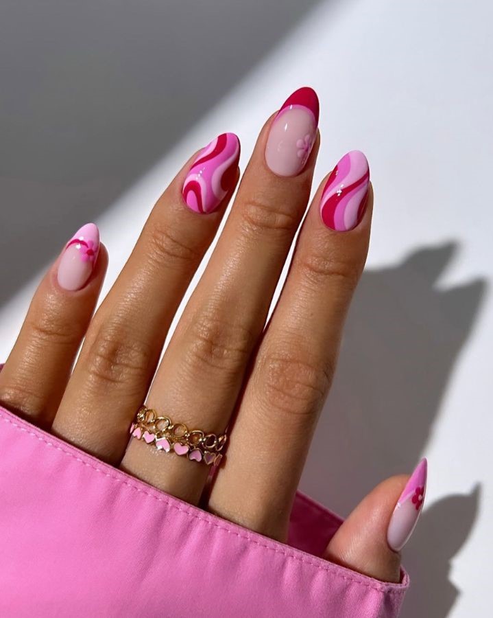 perfect swirl pink nails
