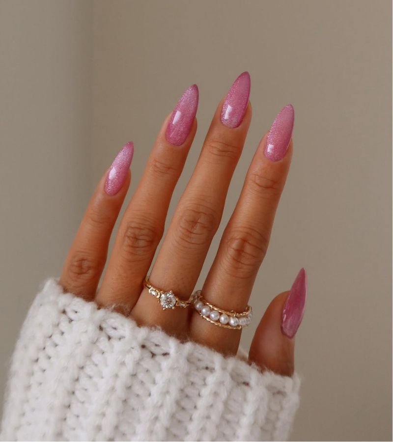 cateye pink nails