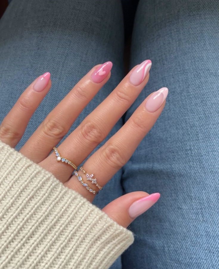 soft pink nails