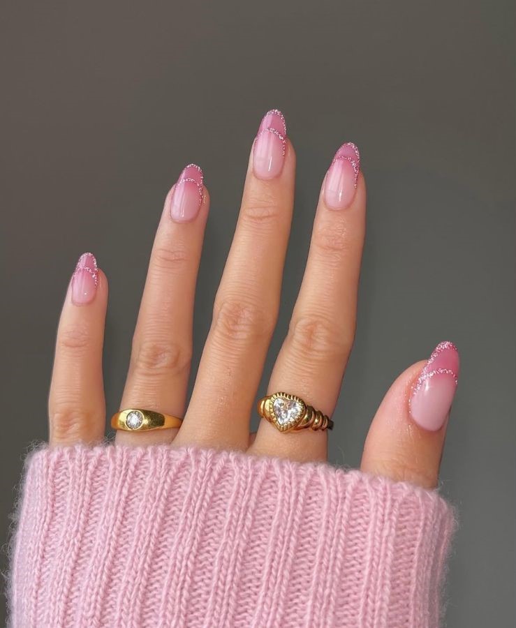 sparkly pink tips