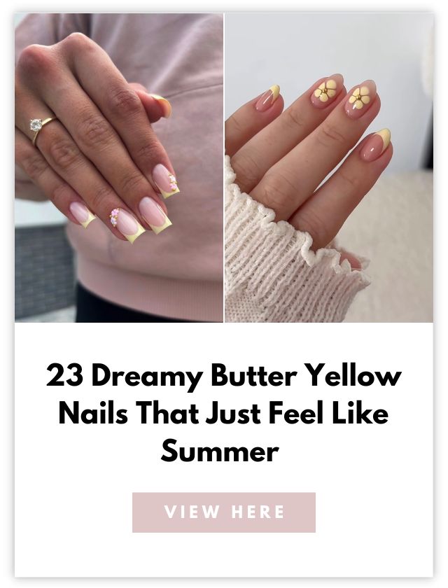 butter yellow nails card