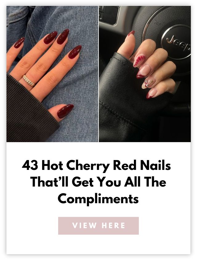 cherry red nails card