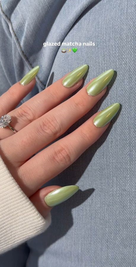 matcha glaze nails