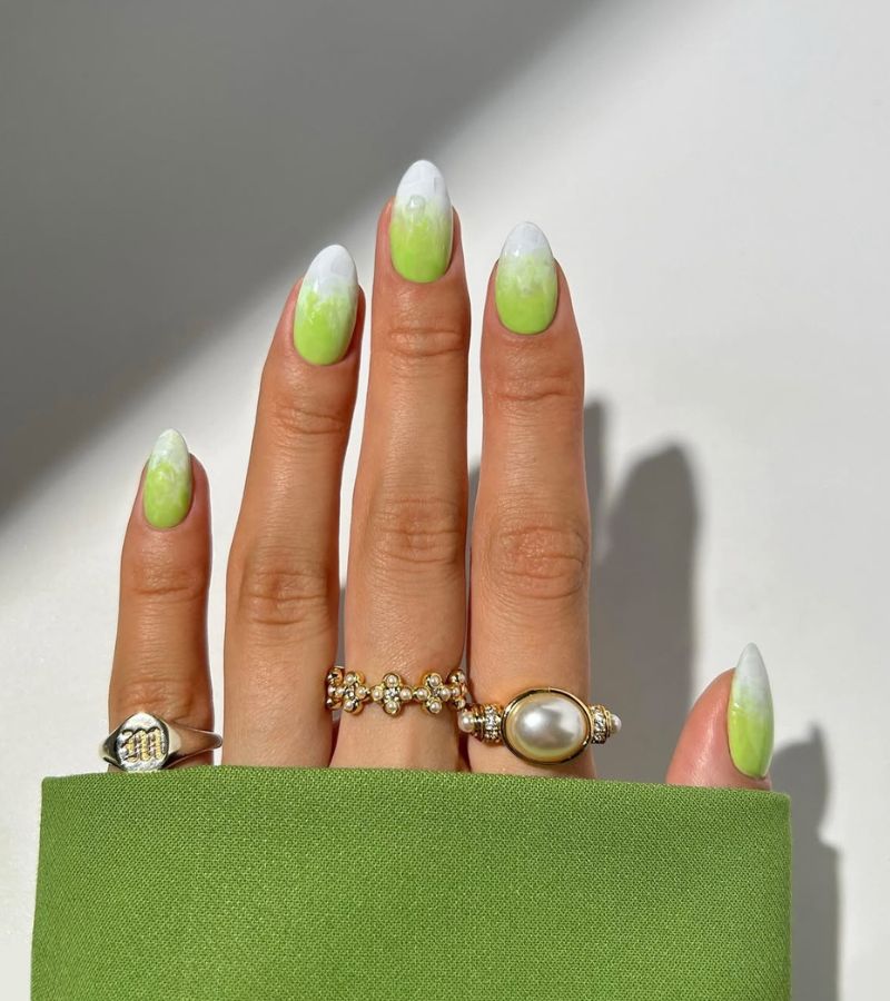 iced matcha nails