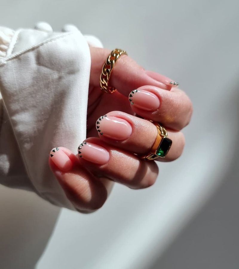 micro bling french nails