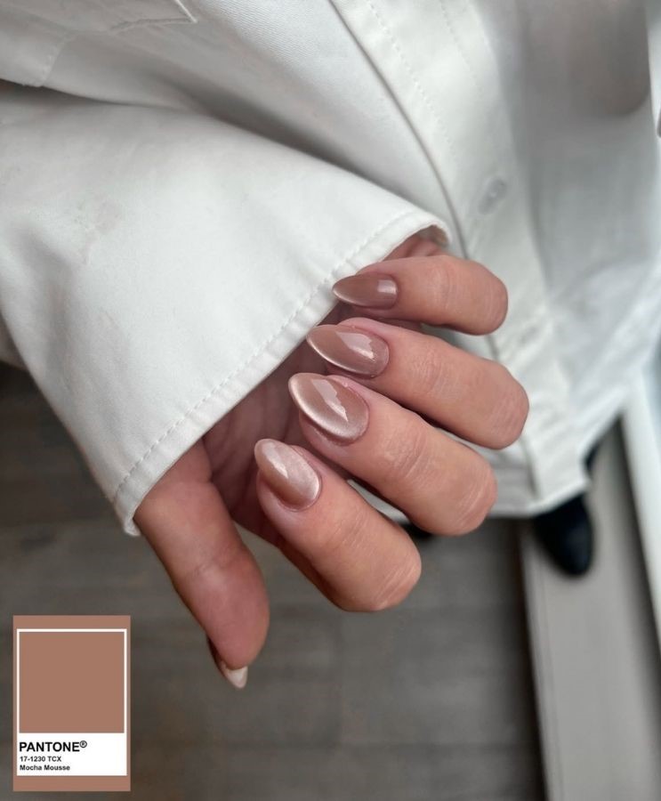 creamy mocha mousse nails