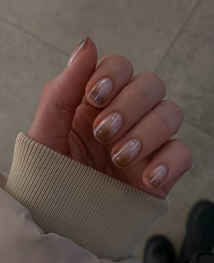 brown ombre tips