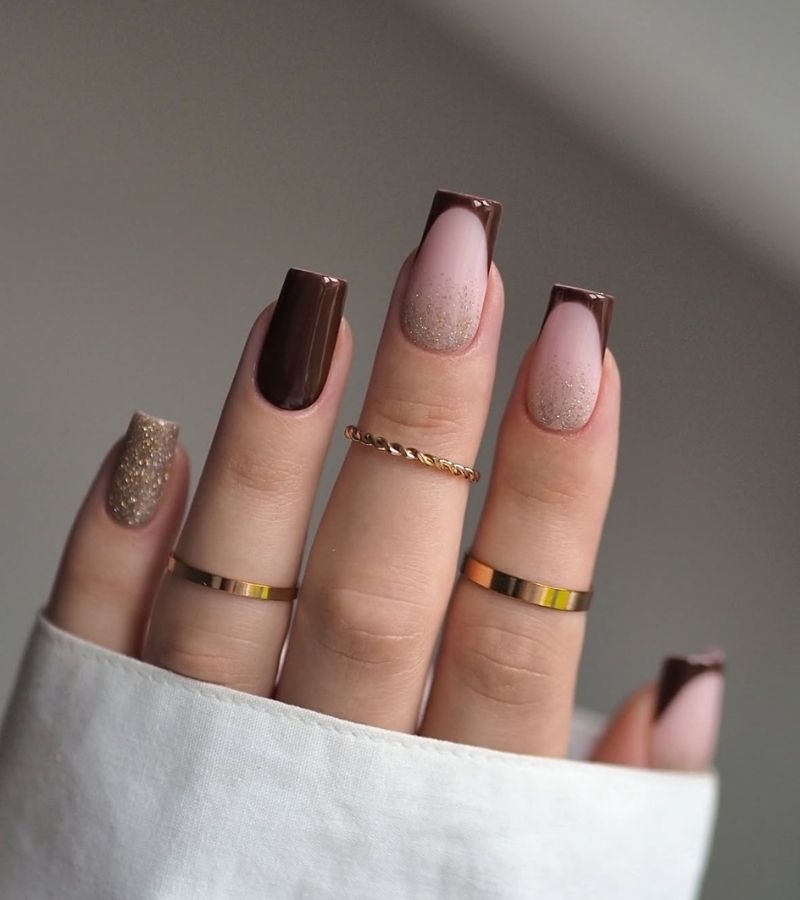 dark brown mocha nails